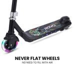 rovo kids whizkid electric scooter, ages 5 11, adjustable height, au compliant, lithium battery, brushless motor, black
