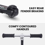 rovo kids whizkid electric scooter, ages 5 11, adjustable height, au compliant, lithium battery, brushless motor, black