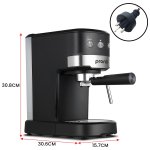 pronti cm 850d coffee machine 20 bar espresso maker with milk frother and 1.25l tank
