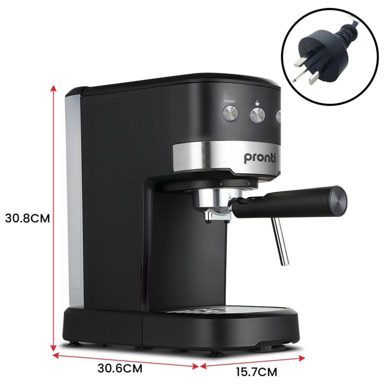 pronti cm 850d coffee machine 20 bar espresso maker with milk frother and 1.25l tank