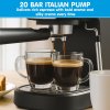 pronti cm 850d coffee machine 20 bar espresso maker with milk frother and 1.25l tank