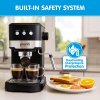 pronti cm 850d coffee machine 20 bar espresso maker with milk frother and 1.25l tank