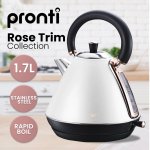pronti breakfast set with rose gold kettle & toaster with 1.2l espresso machine white pronti breakfast set with rose gold kettle & toaster with 1.2l espresso machine white