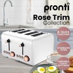 pronti breakfast set with rose gold kettle & toaster with 1.2l espresso machine white pronti breakfast set with rose gold kettle & toaster with 1.2l espresso machine white