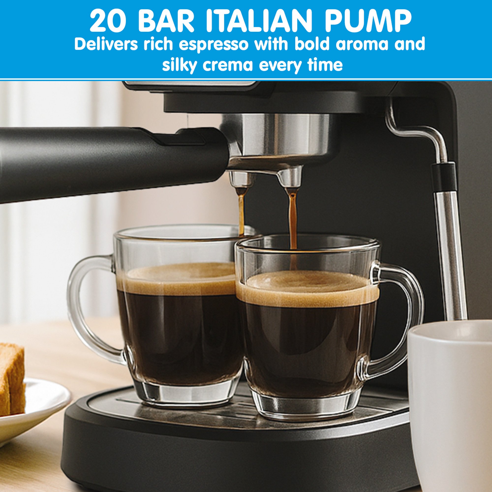 pronti breakfast set with rose gold kettle & toaster with 1.2l espresso machine white