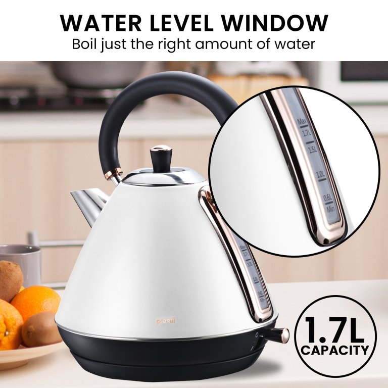 pronti breakfast set with rose gold kettle & toaster with 1.2l espresso machine white pronti breakfast set with rose gold kettle & toaster with 1.2l espresso machine white