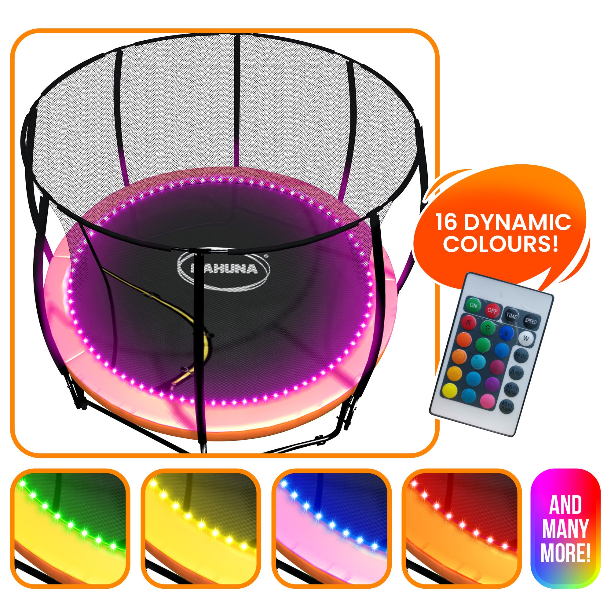 kahuna led kit suits 14ft 16ft trampolines multi colour smart motion sensor lighting with 16 colours