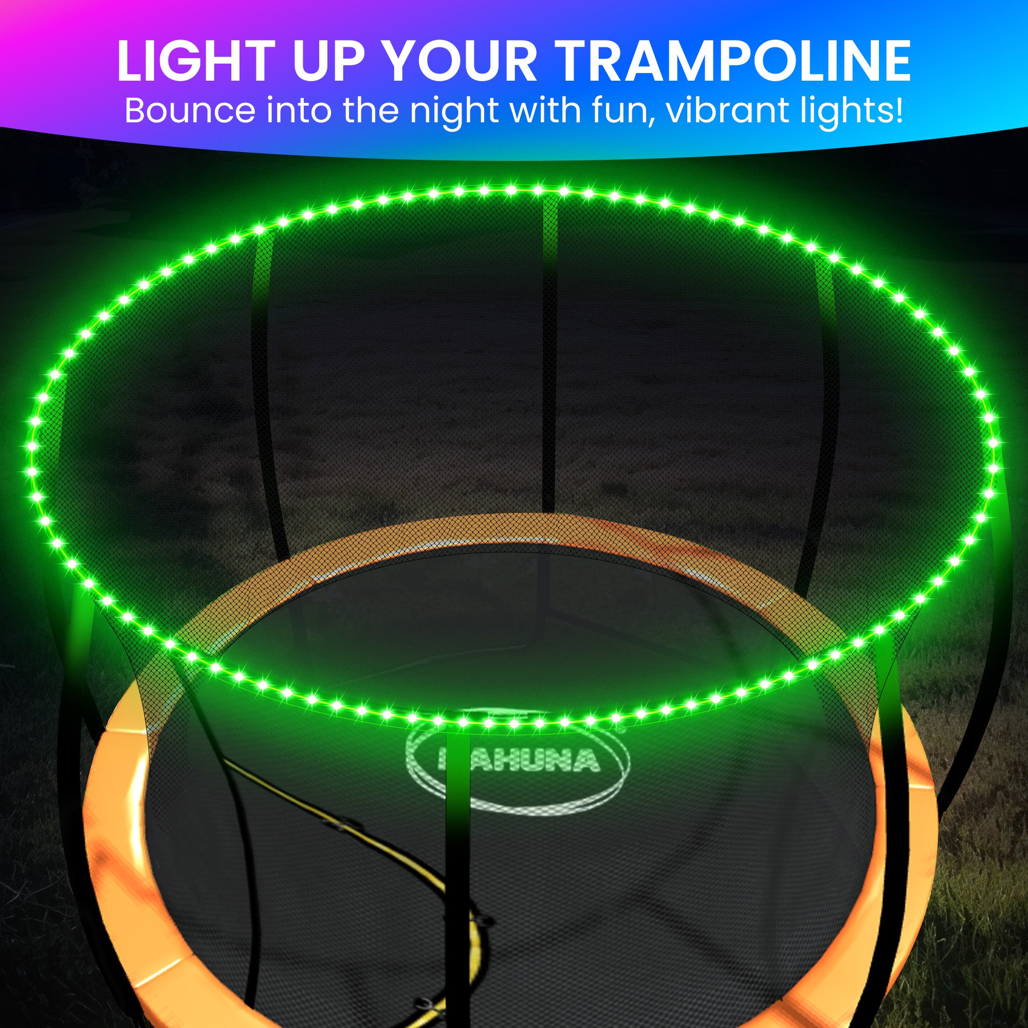 kahuna led kit suits 14ft 16ft trampolines multi colour smart motion sensor lighting with 16 colours
