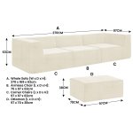 sarantino novi 3 seater modular sofa with ottoman in cream non slip bottom lounge sarantino novi 3 seater modular sofa with ottoman in cream non slip bottom lounge