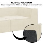 sarantino novi 3 seater modular sofa with ottoman in cream non slip bottom lounge sarantino novi 3 seater modular sofa with ottoman in cream non slip bottom lounge