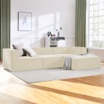 sarantino novi 3 seater modular sofa with ottoman in cream non slip bottom lounge sarantino novi 3 seater modular sofa with ottoman in cream non slip bottom lounge