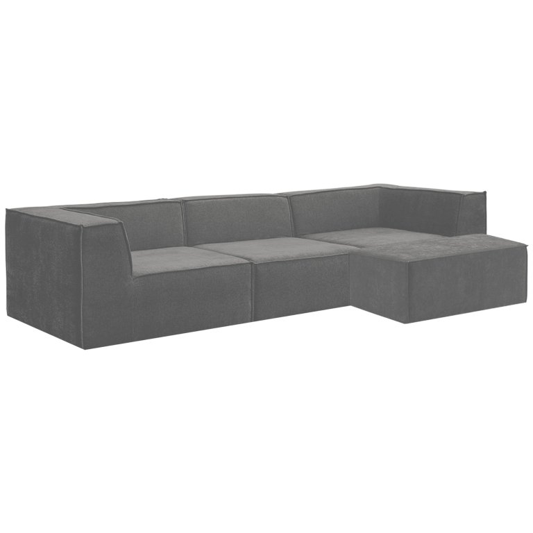 sarantino novi 3 seater modular sofa with ottoman in grey non slip bottom lounge sarantino novi 3 seater modular sofa with ottoman in grey non slip bottom lounge