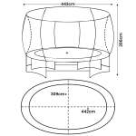 kahuna 10 ft x 15 ft oval outdoor trampoline with reversible rainbow & orange safety pad safety net and ladder kahuna 10 ft x 15 ft oval outdoor trampoline with reversible rainbow & orange safety pad safety net and ladder