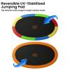 kahuna 10 ft x 15 ft oval outdoor trampoline l.e.d. basketball set reversible rainbow & orange safety pad safety net ladder kahuna 10 ft x 15 ft oval outdoor trampoline l.e.d. basketball set reversible rainbow & orange safety pad safety net ladder