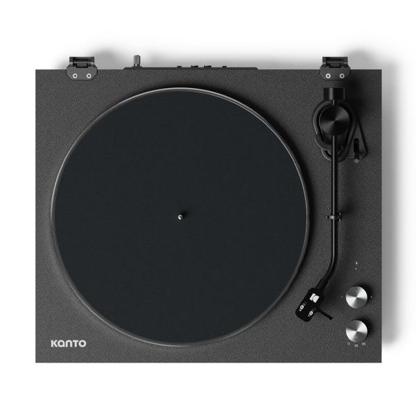 kanto obi3 turntable with bluetooth 5.3, preamp, and pitch control matte black