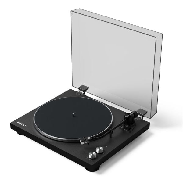 kanto obi3 turntable with bluetooth 5.3, preamp, and pitch control matte black