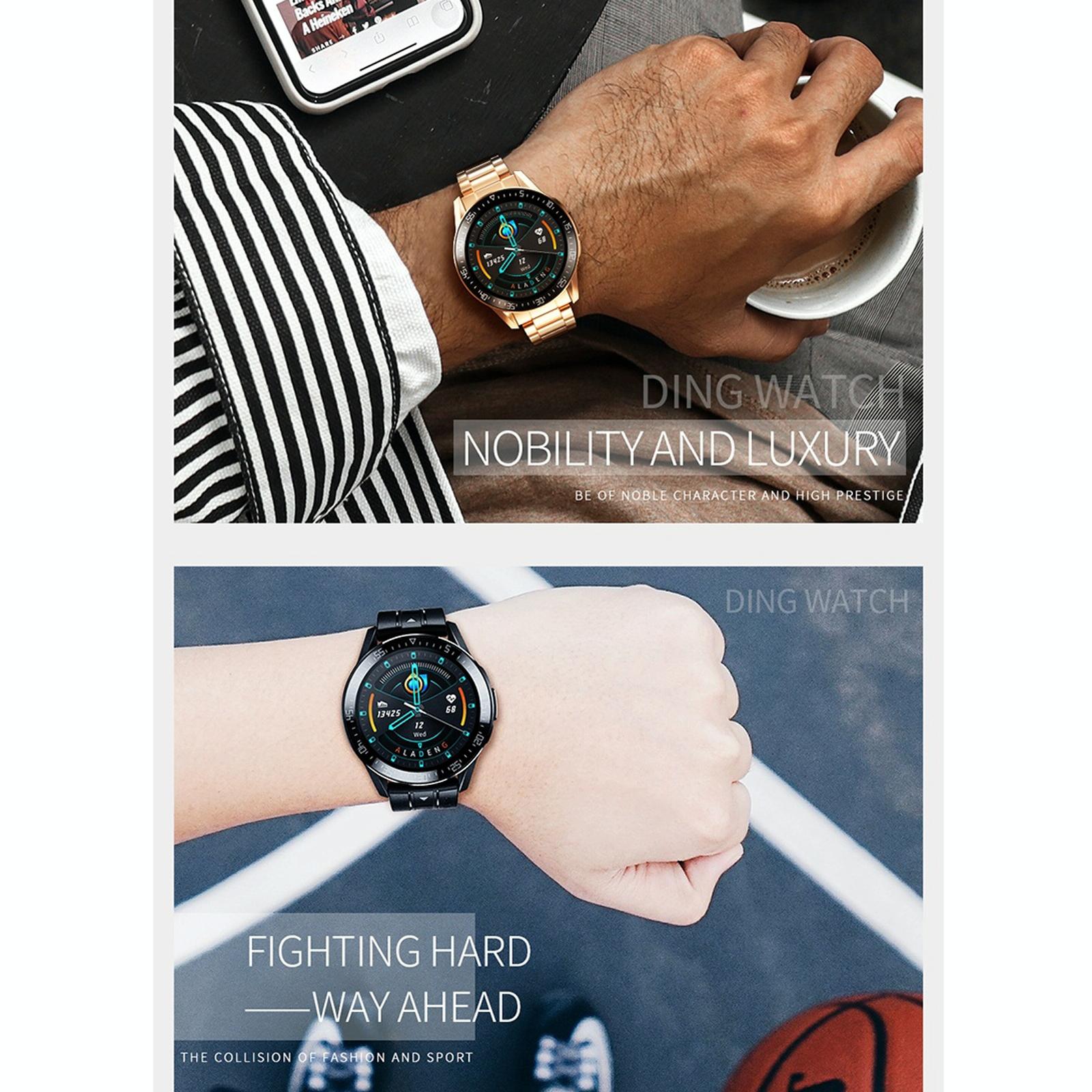 1.3 inch full fit round screen smart watch support sleep monitor / heart rate monitor / temperature monitoring black