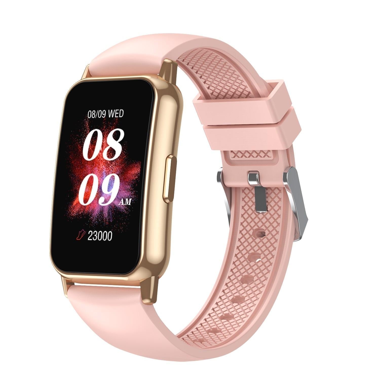 1.47 inch waterproof smart watch heart rate & blood pressure support pink