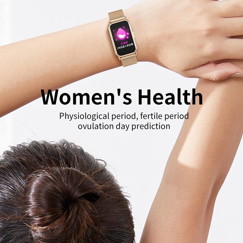 1.47 inch waterproof smart watch heart rate & blood pressure support pink