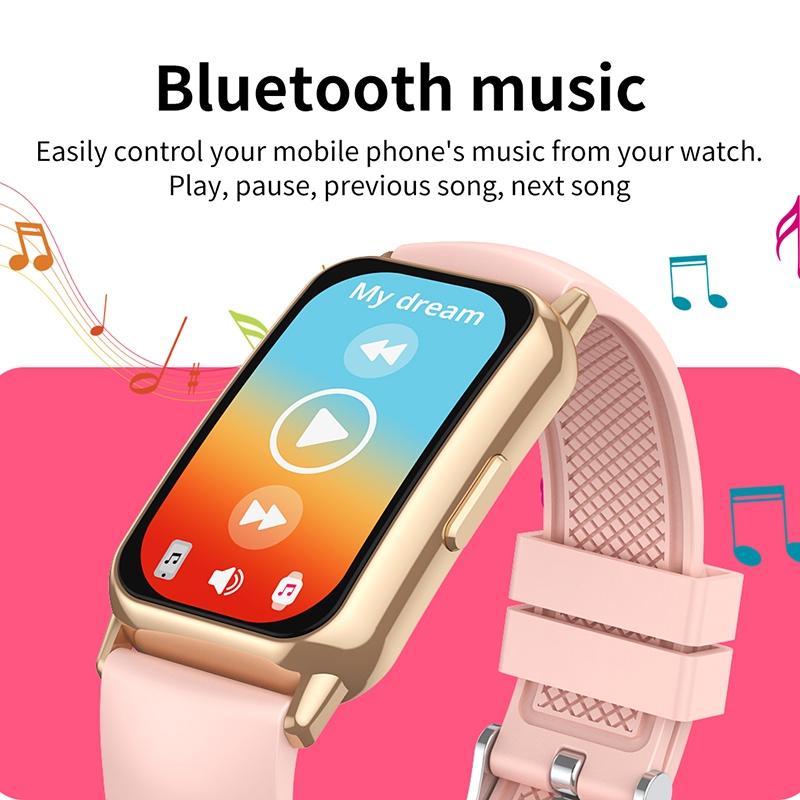 1.47 inch waterproof smart watch heart rate & blood pressure support pink