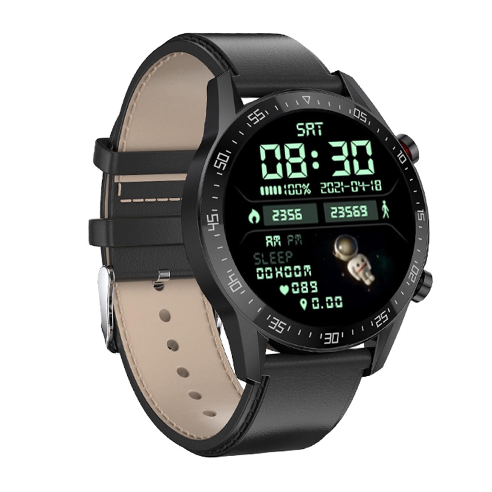 1.28 inch ips screen smart watch with bluetooth call & sleep monitoring brown