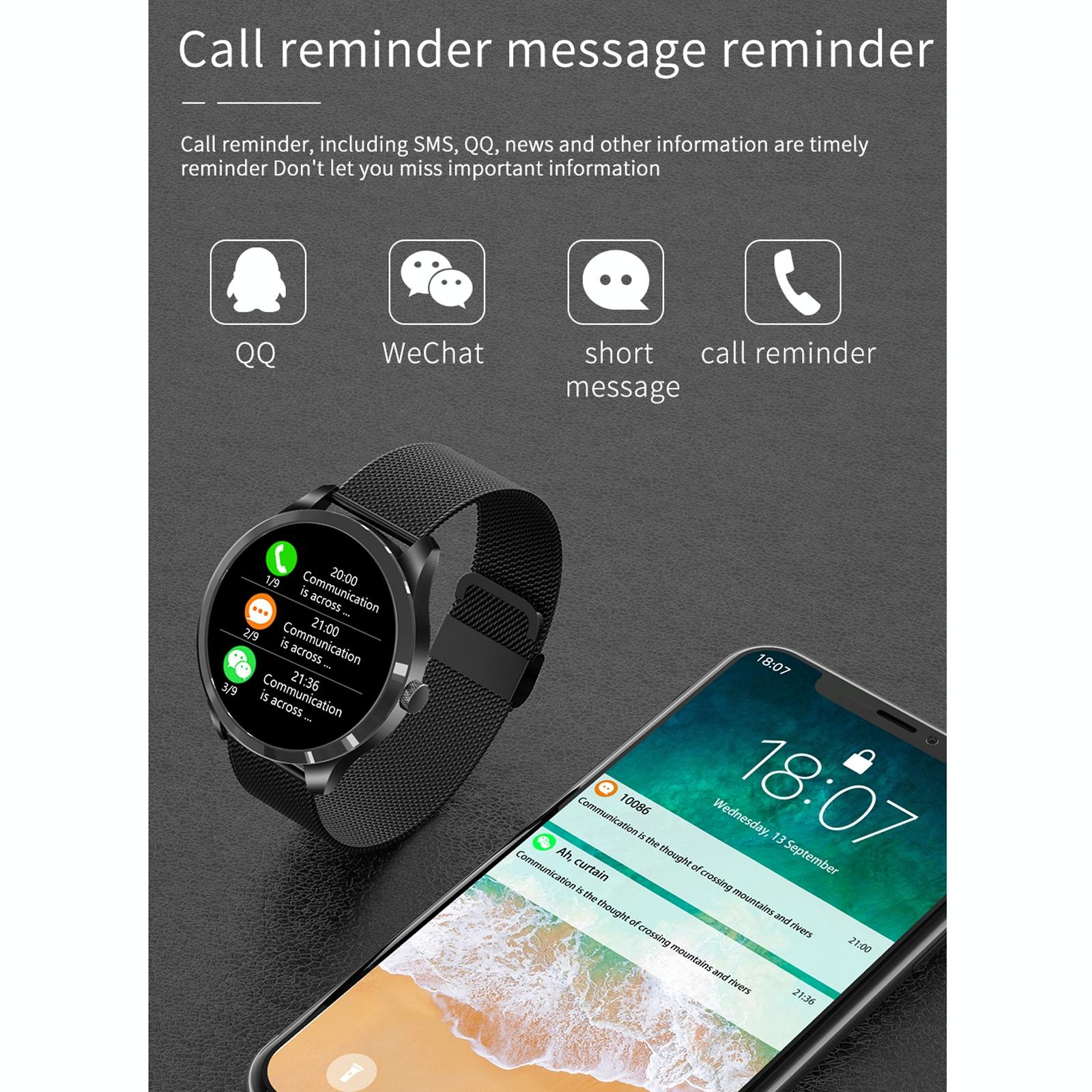 1.28 inch ips colour screen ip67 waterproof smart watch support blood pressure monitoring / heart rate monitoring / sleep monitoring silver