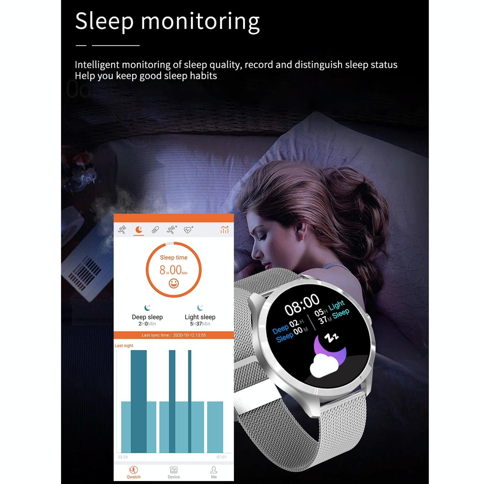 1.28 inch ips colour screen ip67 waterproof smart watch support blood pressure monitoring / heart rate monitoring / sleep monitoring silver