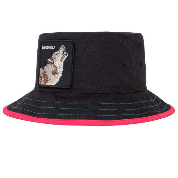goorin bros costa lobo bucket hat 100% cotton animal series black l
