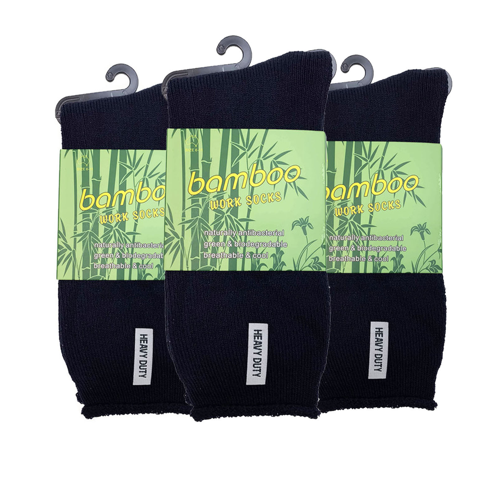 3 pairs premium bamboo socks mens heavy duty thick work socks cushion bulk navy blue 11 14