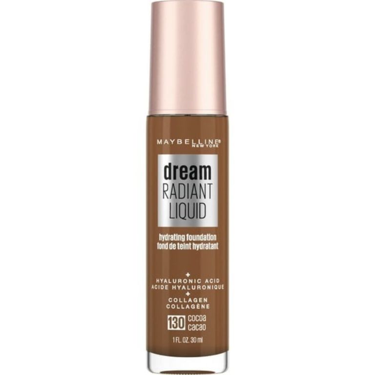maybelline dream radiant liquid foundation makeup, 130 cocoa, 1 fl oz maybelline dream radiant liquid foundation makeup, 130 cocoa, 1 fl oz