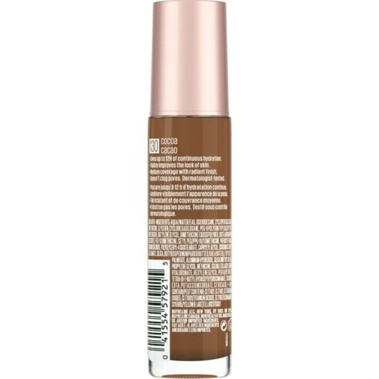 maybelline dream radiant liquid foundation makeup, 130 cocoa, 1 fl oz maybelline dream radiant liquid foundation makeup, 130 cocoa, 1 fl oz