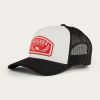 ringers western wheatbelt trucker baseball cap hat in white/red ringers western wheatbelt trucker baseball cap hat in white/red