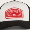 ringers western wheatbelt trucker baseball cap hat in white/red ringers western wheatbelt trucker baseball cap hat in white/red