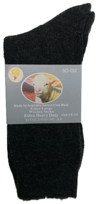 1 pair merino wool blend woolen work socks hiking heavy duty warm winter thermal black 11 14 1 pair merino wool blend woolen work socks hiking heavy duty warm winter thermal black 11 14