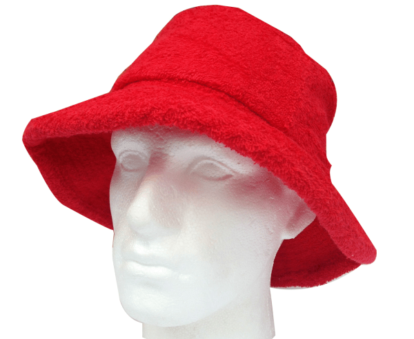 100% cotton terry towelling bucket hat daggy fishing camping lad cap in red xx large 100% cotton terry towelling bucket hat daggy fishing camping lad cap in red xx large