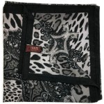 dents ladies animal print & paisley scarf made in italy womens warm winter black