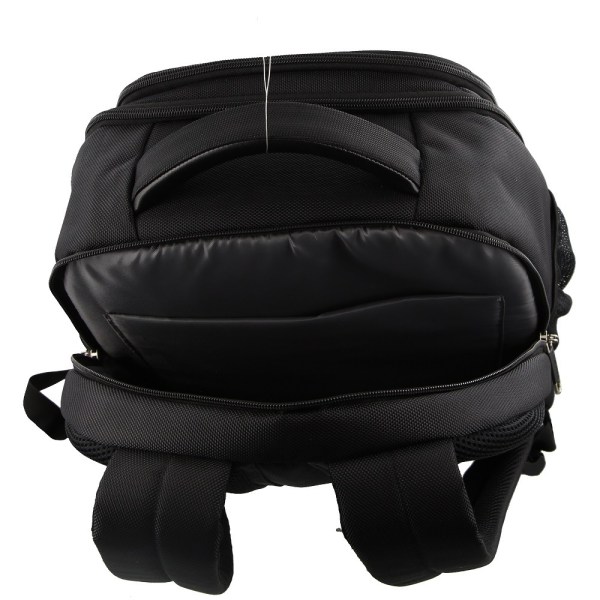 pierre cardin 30l large backpack bag w 15 laptop sleeve travel luggage rfid black"