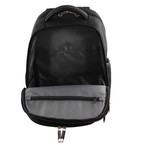 pierre cardin 30l large backpack bag w 15 laptop sleeve travel luggage rfid black"