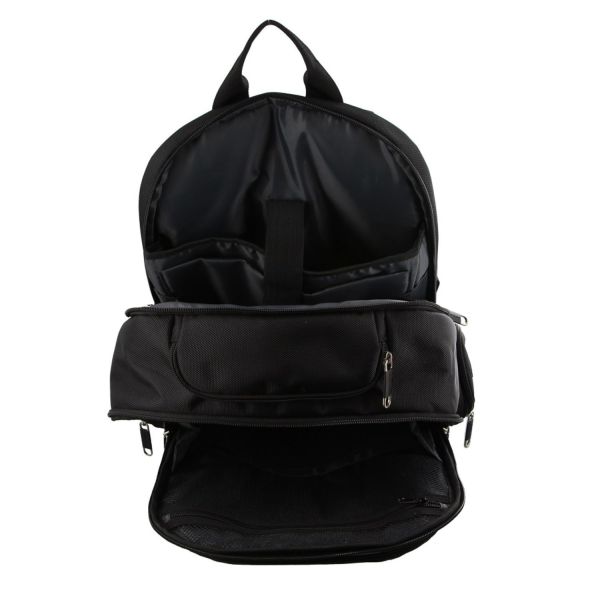 pierre cardin 30l large padded backpack bag w 13 laptop sleeve travel luggage black"