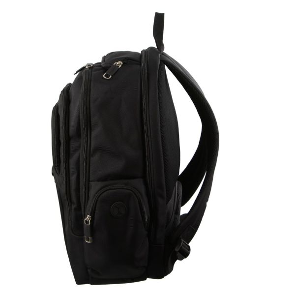 pierre cardin 30l large padded backpack bag w 13 laptop sleeve travel luggage black"