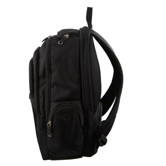 pierre cardin 30l large padded backpack bag w 13 laptop sleeve travel luggage black"