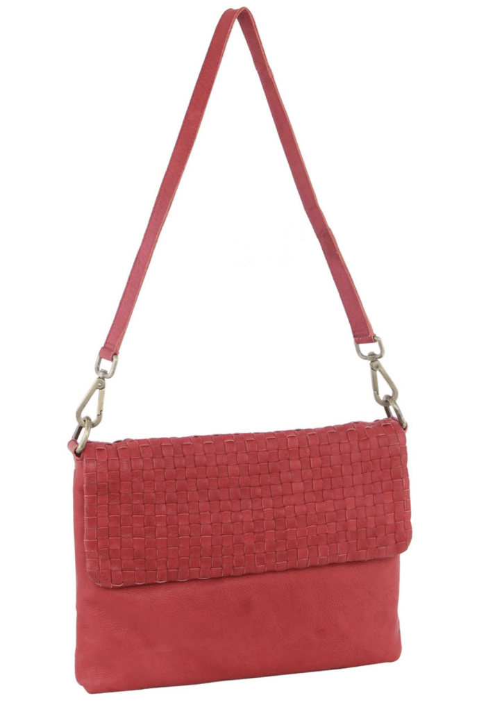 pierre cardin womens woven leather flap cross body bag/clutch red pierre cardin womens woven leather flap cross body bag/clutch red