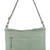 pierre cardin womens woven leather flap cross body bag handbag mint