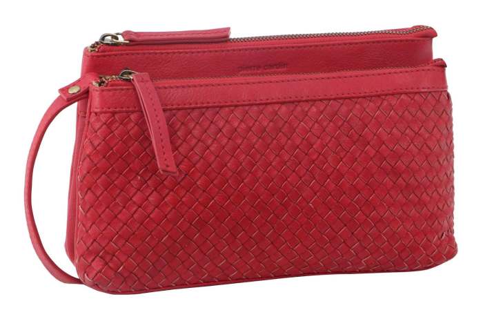 pierre cardin woven ladies crossbody/ clutch bag red pierre cardin woven ladies crossbody/ clutch bag red