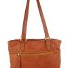 pierre cardin woven leather ladies shoulder bag travel carry cognac