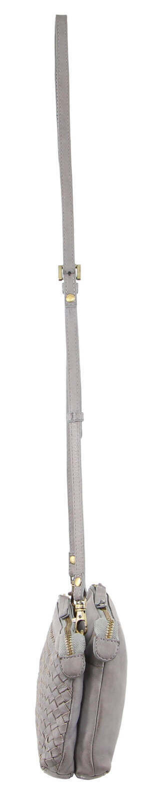 3pc set pierre cardin womens woven leather backpack + cross body bags sky blue