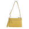 pierre cardin womens crossbody/clutch leather bag in yellow