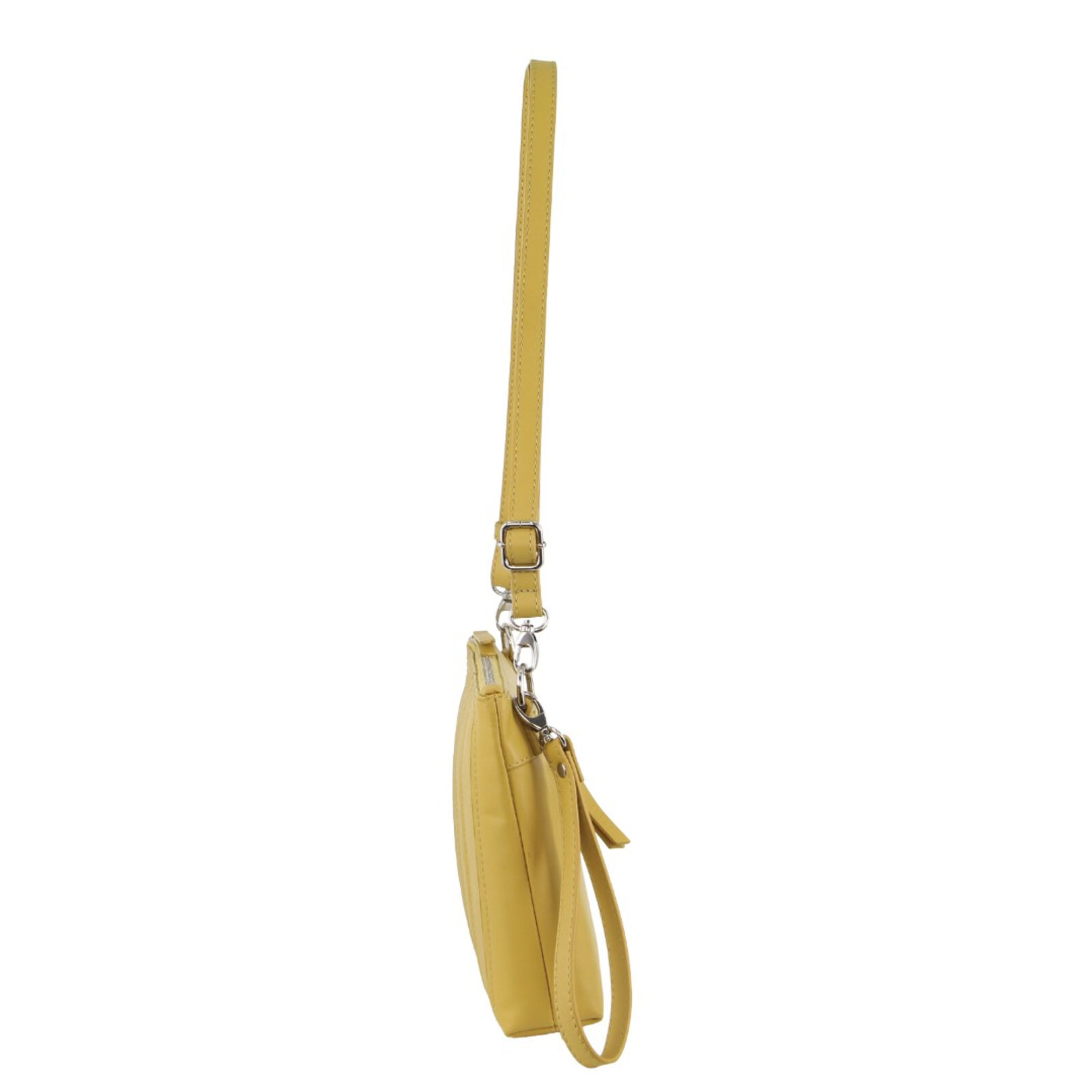 pierre cardin womens crossbody/clutch leather bag in yellow