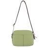 pierre cardin leather cross body bag dual zip strap shoulder clutch in jade