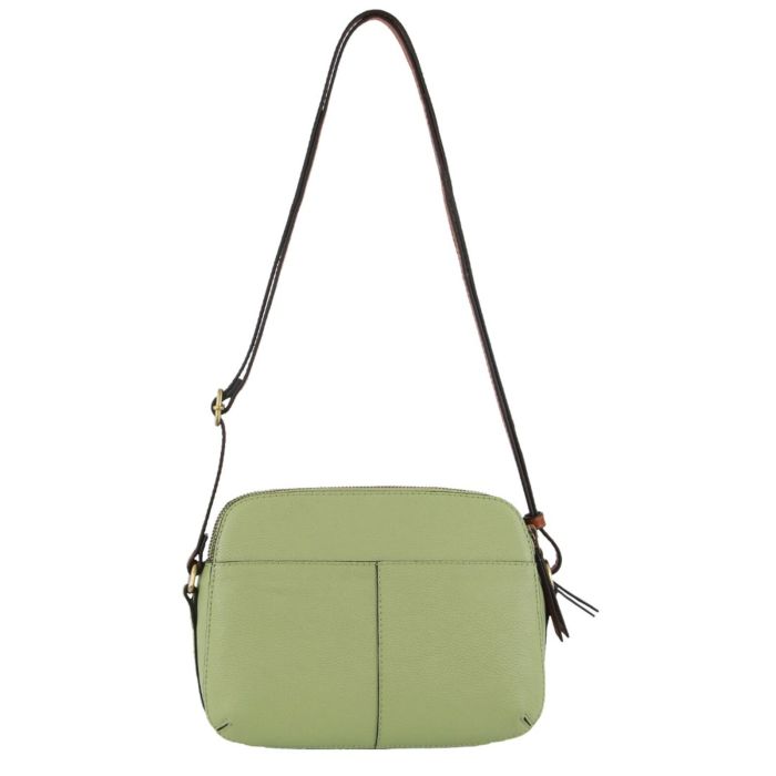 pierre cardin leather cross body bag dual zip strap shoulder clutch in jade
